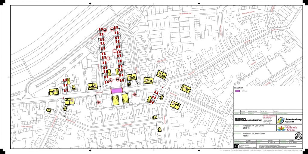 Verkeersplan Hofstraat in Den Oever. het gedeelte tussen de Molenstraat en Noord Gesterweg is afgesloten.