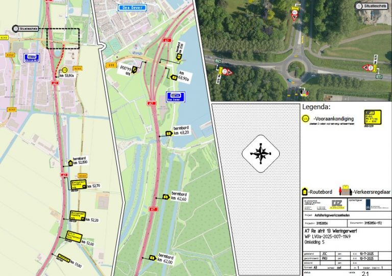 Omleidingsroute afrit 13 wieringerwerf