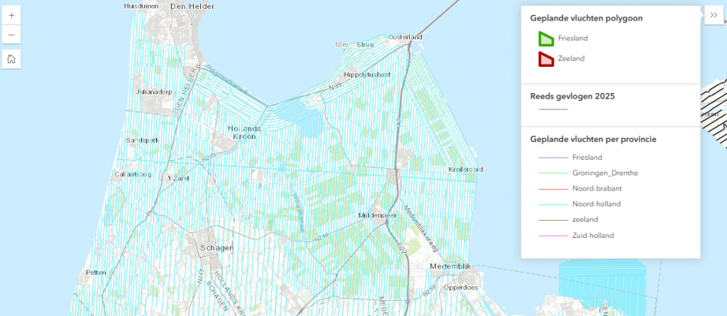 Gedetailleerde planning van de helikoptervluchten