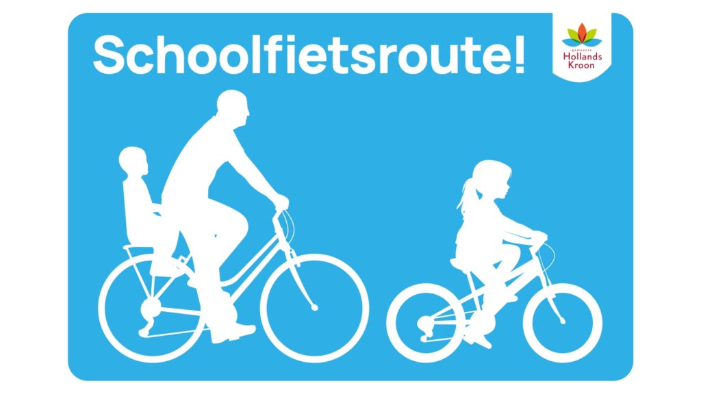 Het winnende bord dat later dit jaar geplaatst wordt langs de belangrijkste schoolfietsroutes
