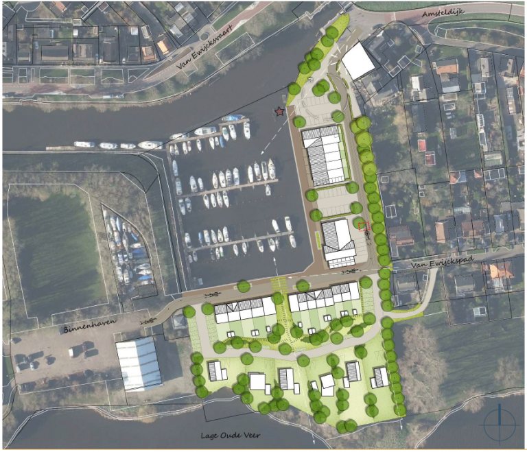 Schetsafbeelding ZAP terrein van Ewijcksluis