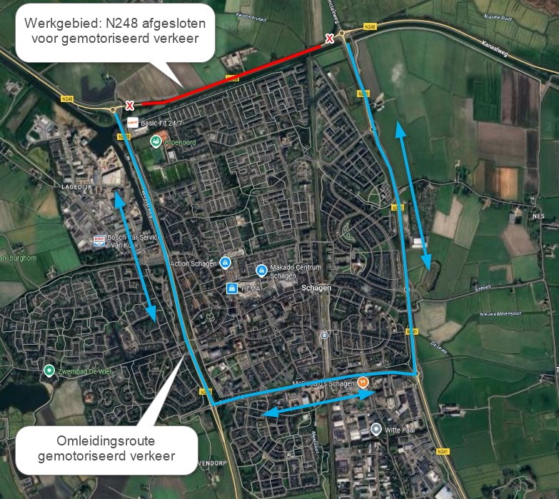 Omleidingsroute gemotoriseerd verkeer