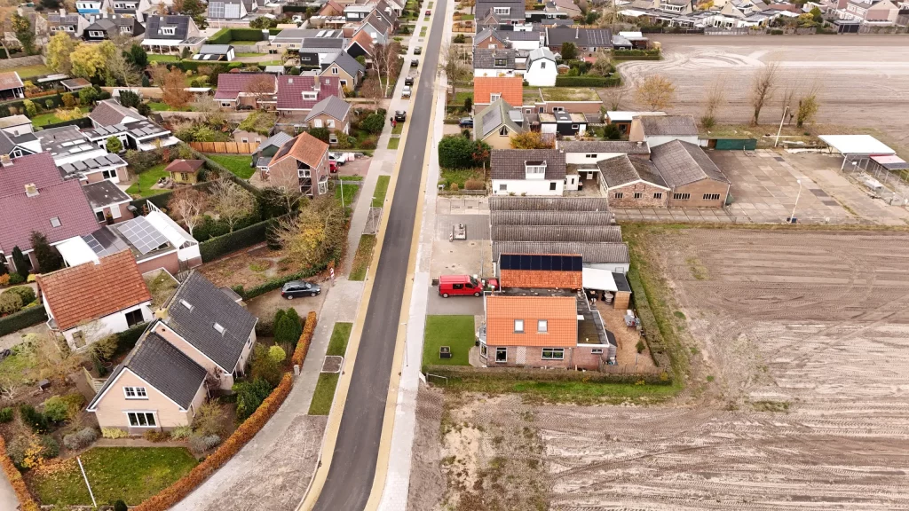 Overzicht van de weg van boven gezien
