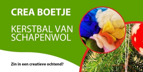 Kerstbal maken van schapenwol