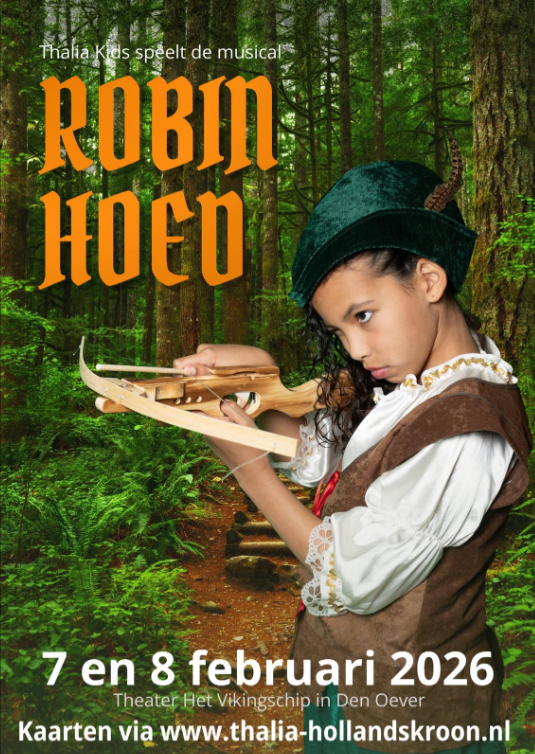 Poster van de familiemusical Robin Hoed