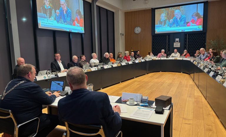 Foto van de raad tijdens een raadsvergadering