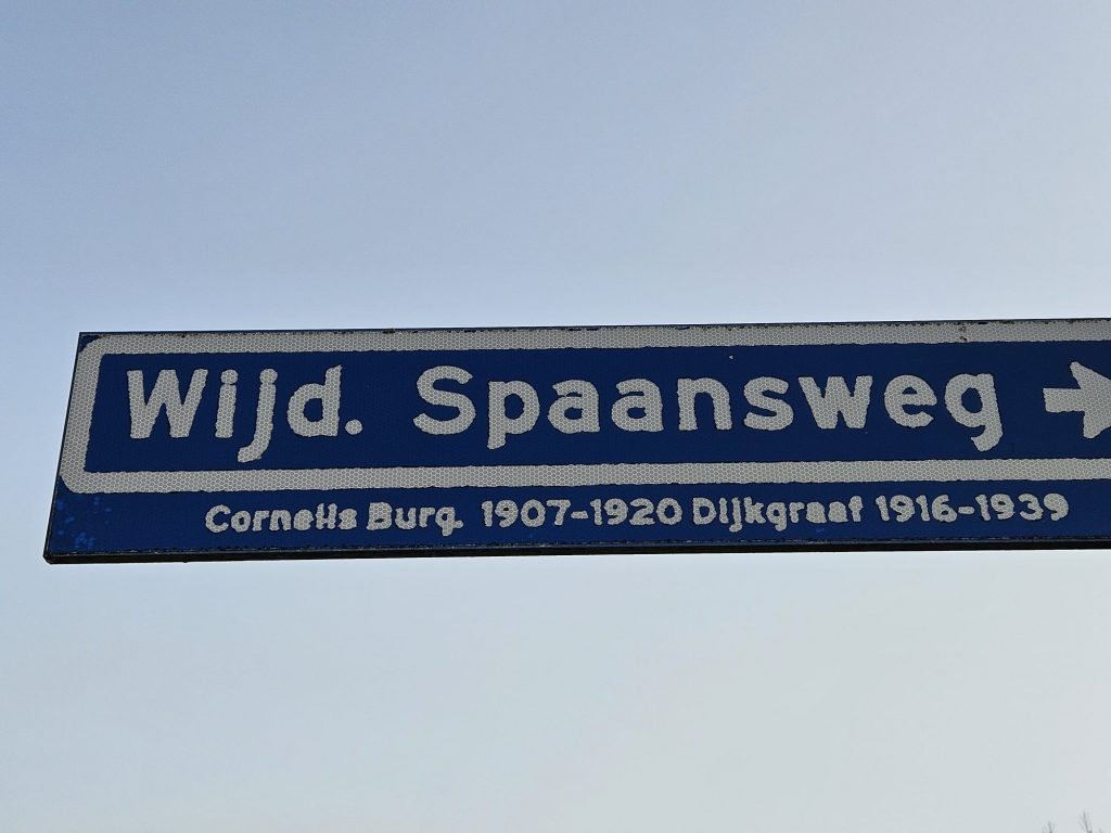 Naambordje van de Wijdenes Spaanseweg in Breezand