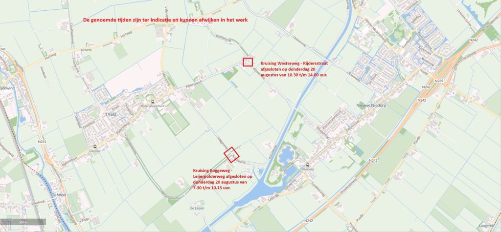 Overzicht asfaltwerkzaamheden Nieuwe Niedorp