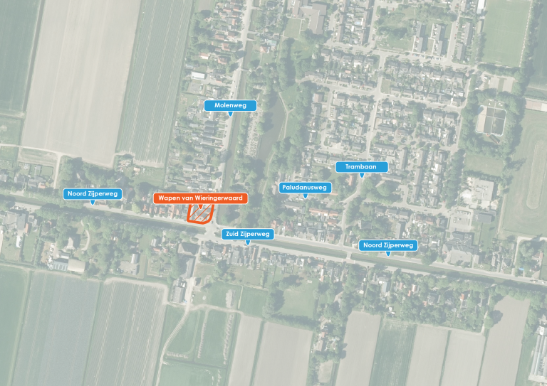 Kaart met locatie het wapen van wieringerwaard