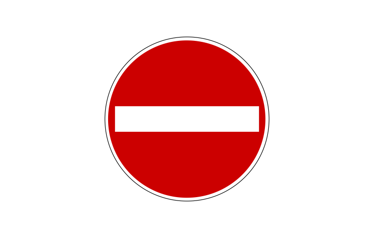 Bord verboden in te rijden