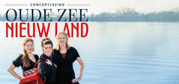 Promotieafbeelding van de concertlezing Oude Zee, Nieuw Land. Op de voorgrond staan drie personen aan de waterkant. Op de achtergrond is een uitgestrekt meer of binnenwater te zien met aan de horizon een boomrand. Bovenaan staat de tekst: “Concertlezing Oude Zee Nieuw Land”. De afbeelding heeft een rustige uitstraling met water en lucht in zachte blauwtinten.
Geef uw feedback over BizChat